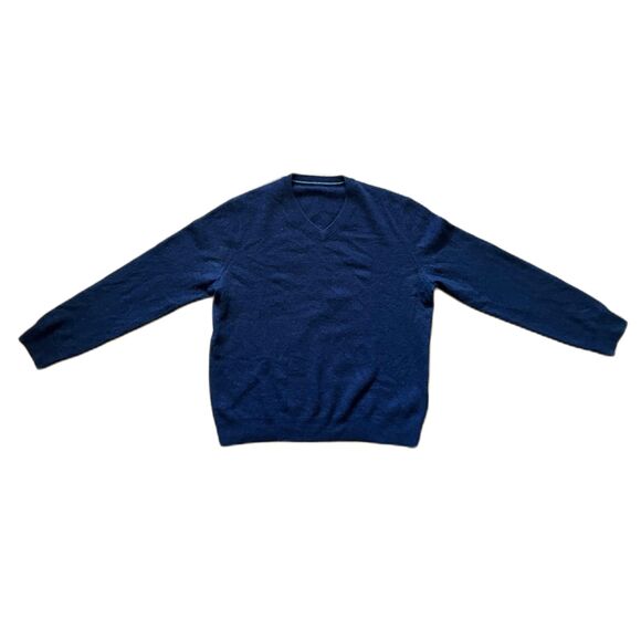 Soft Blue Cashmere V Neck Pullover Sweater Top   Mens Size Large - Picture 3 of 8